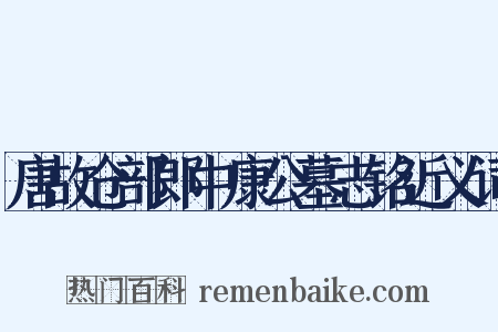 唐故仓部郎中康公墓志铭近义词是什么意思的图片
